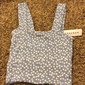 PACSUN RIBBED PASTEL BLUE CROP